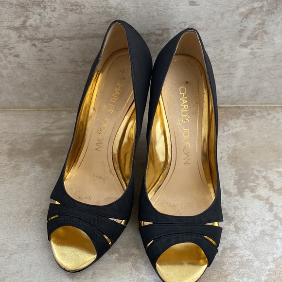 Charles Jourdan Abstract Peeptoe Heels Sz. 6 - Picture 6 of 7